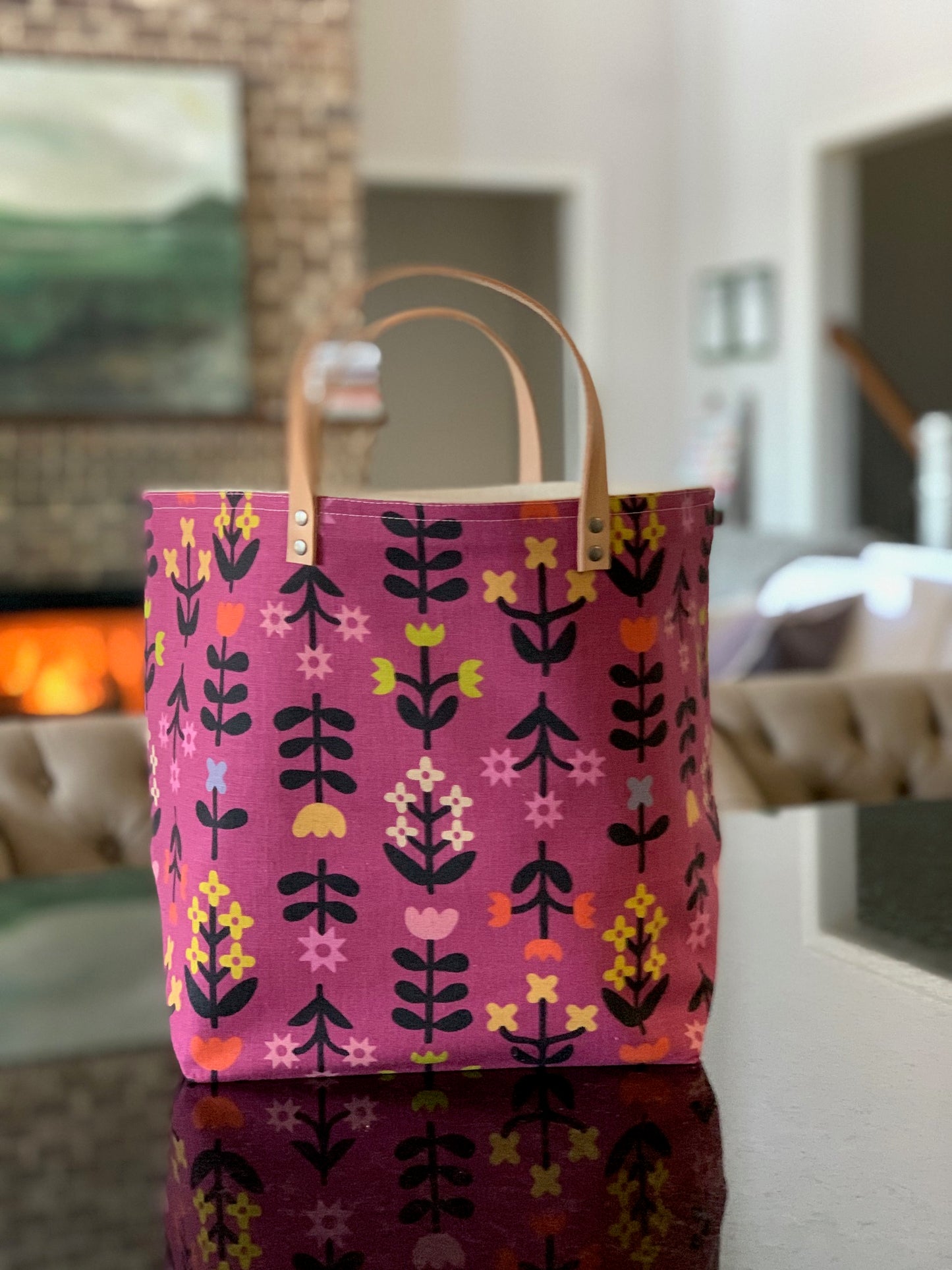 Favorite Flowers Violet Bucket Bag