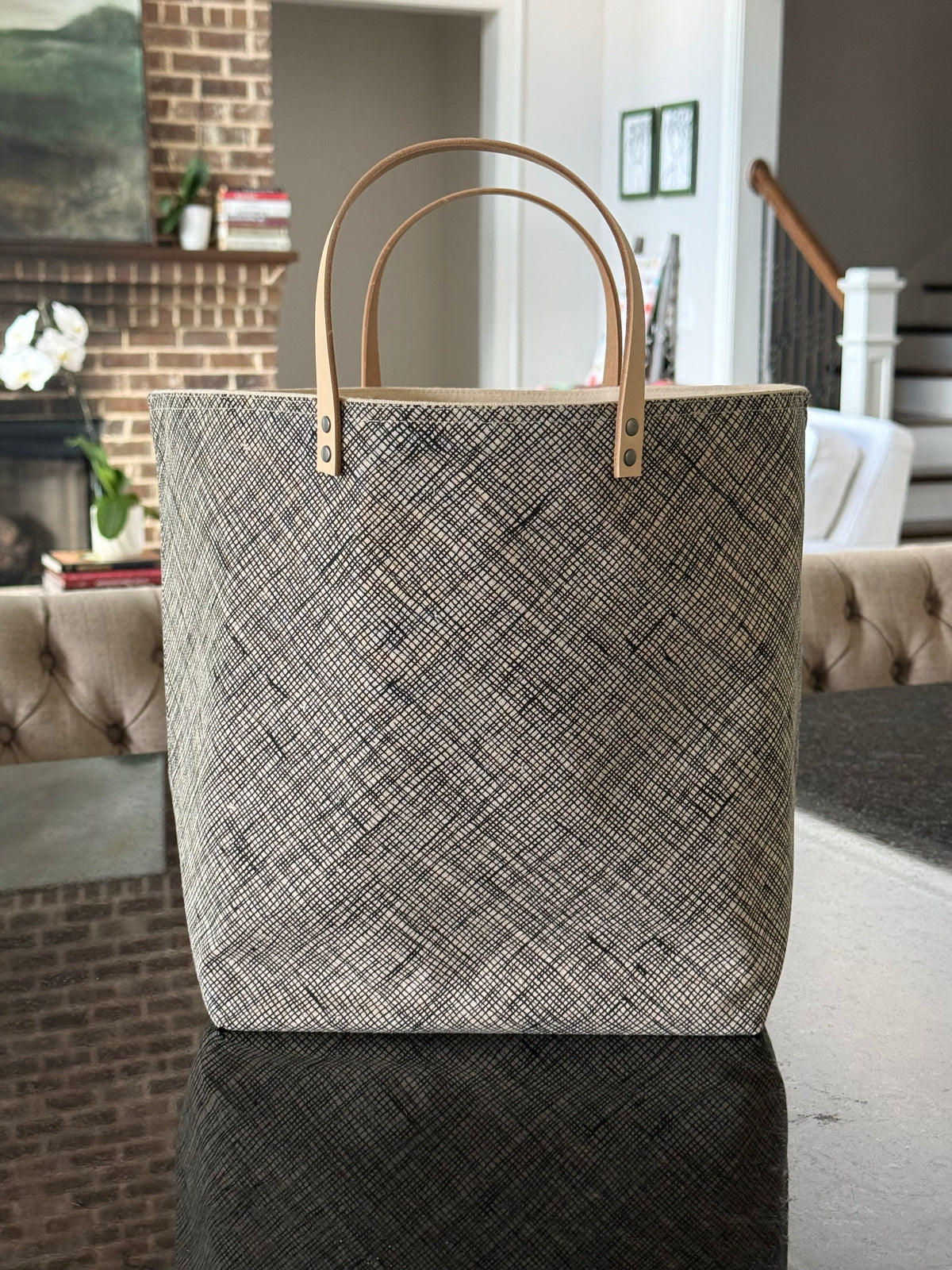 Crosshatch Bucket Bag