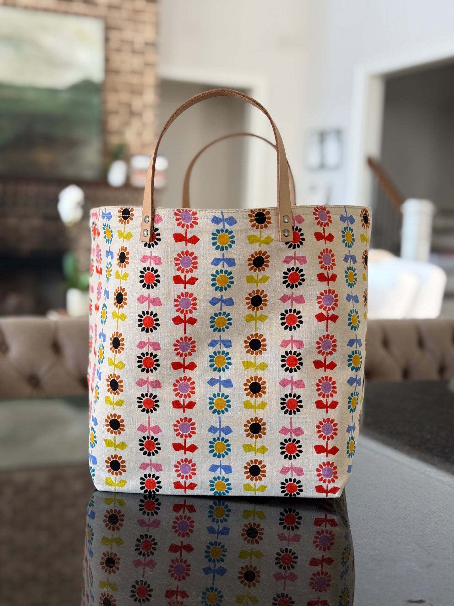 Leaf & Petal Natural Bucket Bag