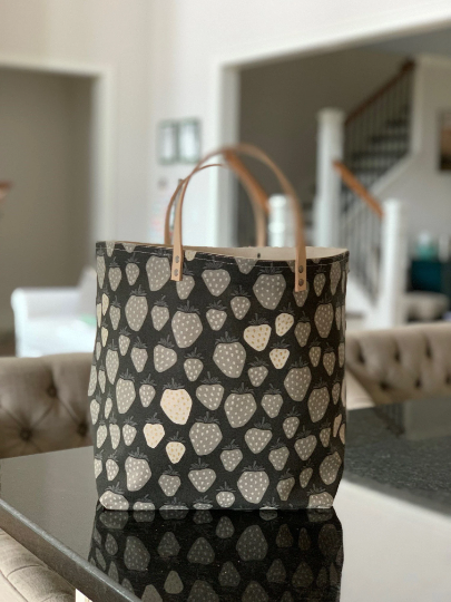 Strawberry Fields Charcoal Bucket Bag