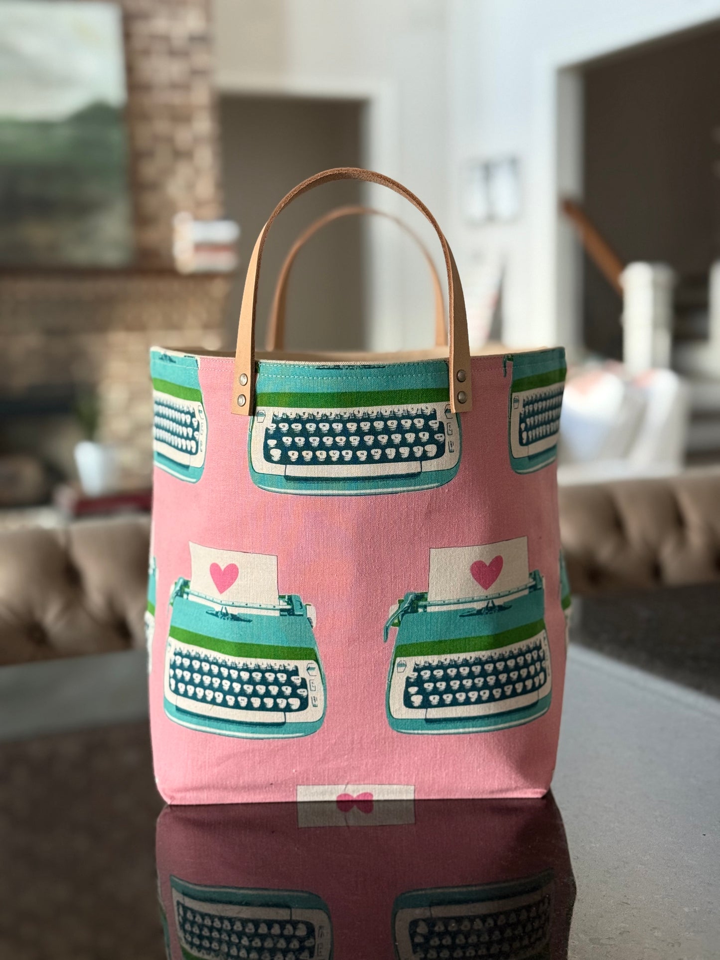 Typewriter Pink 2025 Bucket Bag